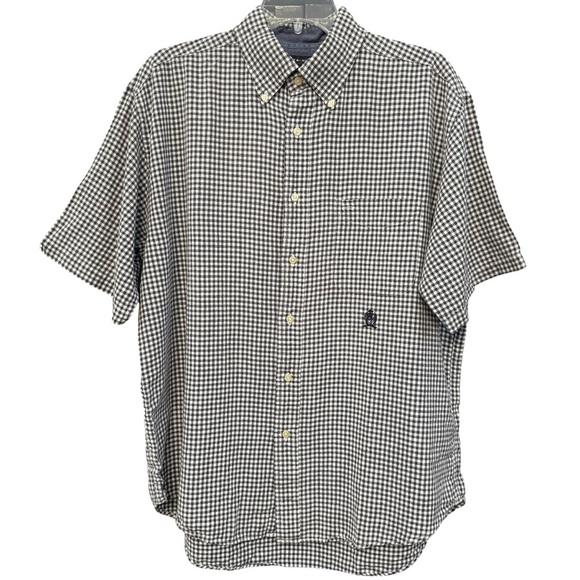 Tommy Hilfiger L Gingham Check Linen Cotton Blend Short Sleeve Shirt - Picture 1 of 5